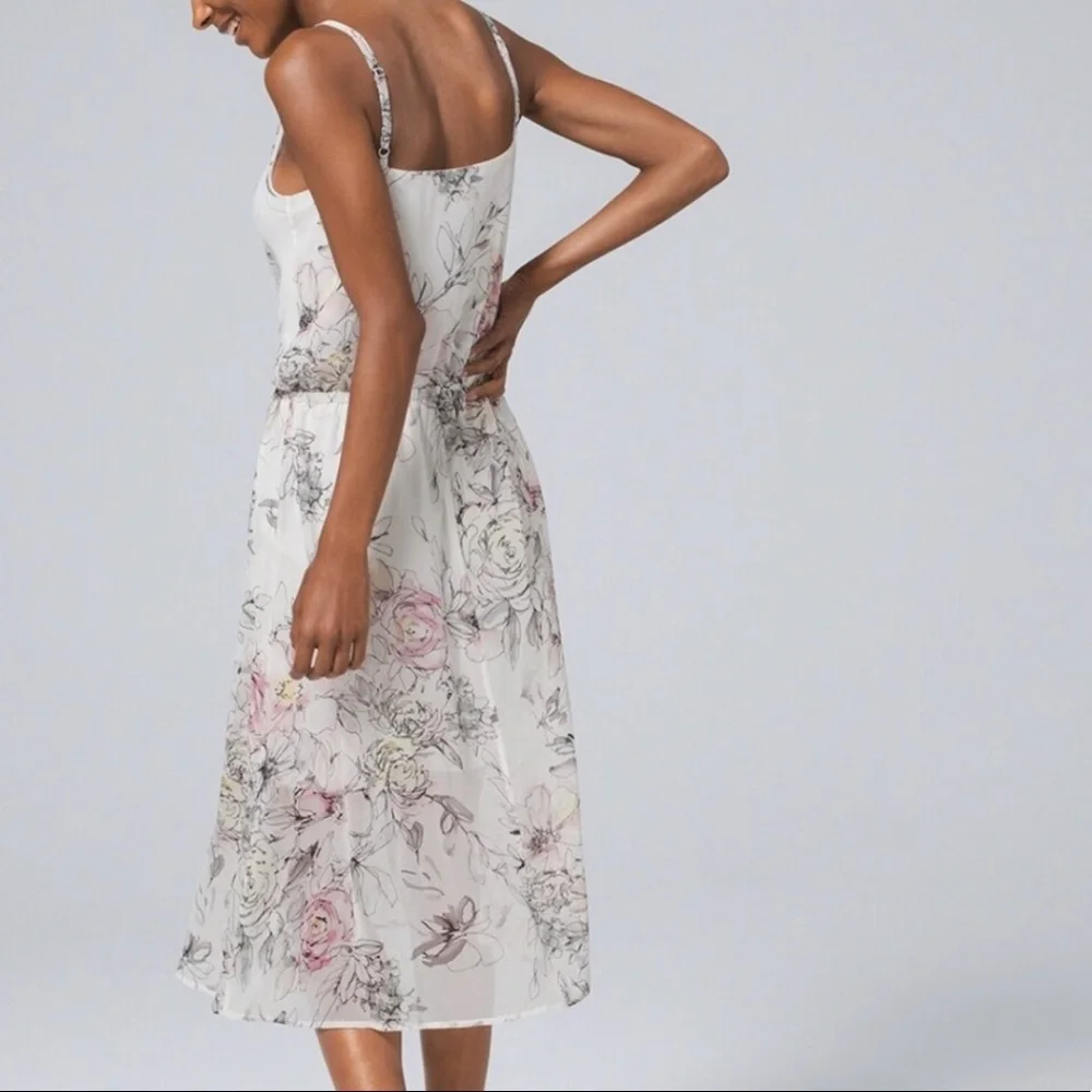 NWT💕WHBM Floral Print Blouson MIDI Dress | Sz S - Picture 6 of 13